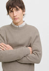 Jack & Jones Reagan Textured Knit Sweater, Greige