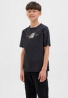 Jack & Jones Boy Tier Front Print Short Sleeve Tee, Black
