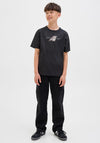 Jack & Jones Boy Tier Front Print Short Sleeve Tee, Black