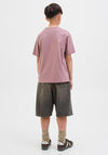 Jack & Jones Boy Tier Front Print Short Sleeve Tee, Wine