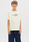 Jack & Jones Boy Tier Front Print Short Sleeve Tee, Beige