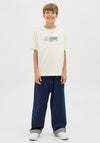Jack & Jones Boy Tier Front Print Short Sleeve Tee, Beige