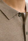 Jack & Jones Bradfort Knit Polo Shirt, Dark Beige