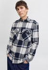 Jack & Jones Ayle Check Overshirt, Dark Navy Melange