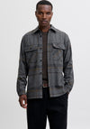 Jack & Jones Ayle Check Overshirt, Dark Grey Multi