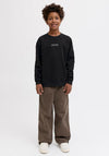 Jack & Jones Point Long Sleeve Sweater, Black