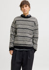 Jack & Jones Max Fairisle Knit Crew Neck Jumper, Black