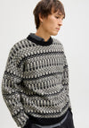 Jack & Jones Max Fairisle Knit Crew Neck Jumper, Black