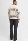 Jack & Jones Max Fairisle Knit Crew Neck Jumper, Beige
