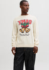 Jack & Jones Holiday Knit Crew Neck Sweater, Cream