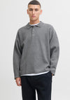 Jack & Jones Bradfort Knit Polo Shirt, Grey Melange