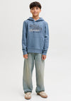 Jack & Jones Boys Logo Long Sleeve Hoodie, Blue