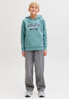 Jack & Jones Boys Logo Long Sleeve Hoodie, Green