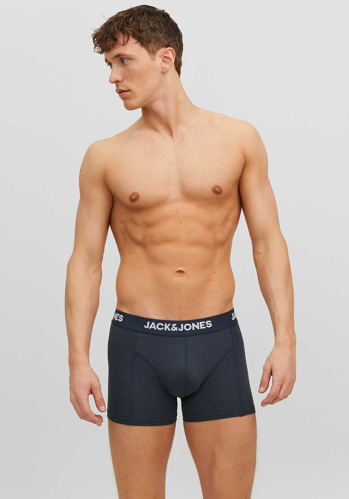 Jack & Jones Anthony 3 Pack Cotton Stretch Trunks, Black Multi