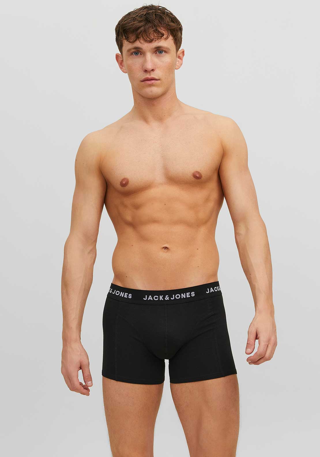 Jack & Jones Anthony 3 Pack Cotton Stretch Trunks, Black Multi