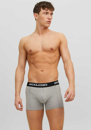 Jack & Jones Anthony 3 Pack Cotton Stretch Trunks, Black Multi
