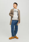 Jack & Jones Josh Hoodie, White Melange