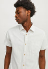 Jack & Jones Abel Short Sleeve Shirt, Cloud Dancer