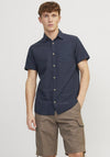 Jack & Jones Abel Short Sleeve Shirt, Navy Blazer
