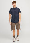 Jack & Jones Abel Short Sleeve Shirt, Navy Blazer