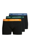 Jack & Jones Boys Cab 3 Pack of Trunks, Dark Green Multi