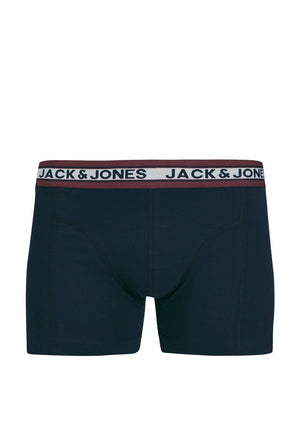 Jack & Jones Oliver 3 Pack Cotton Stretch Trunks, Grey Multi