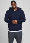 Jack & Jones + Fit Basic Full Zip Hoodie, Navy Blazer