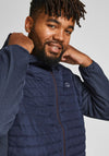 Jack & Jones + Fit Multi Quilted Jacket, Navy Blazer