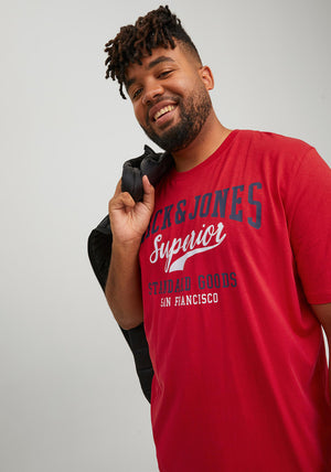 Jack & Jones + Fit Logo T-Shirt, True Red