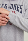 Jack & Jones + Fit Logo Hoodie, Light Grey Melange