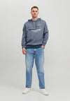 Jack & Jones + Fit Logo Hoodie, Flint Stone
