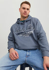 Jack & Jones + Fit Logo Hoodie, Flint Stone