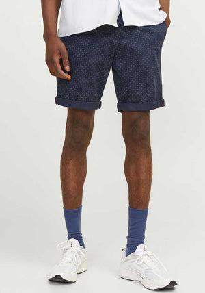 Jack & Jones Bowie Printed Shorts, Navy Blazer