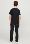 Jack & Jones Boys Map Logo Short Sleeve Tee, Black