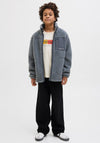 Jack & Jones Boy Vester Print Teddy Jacket, Stormy Weather