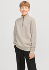 Jack & Jones Boy Bradley Half Zip Sweater, Beige