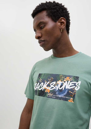 Jack & Jones Hawaii T-Shirt, Iceberg Green