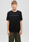 Jack & Jones Boys Fusion Full Branding Short Sleeve Tee, Black