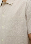 Jack & Jones Aston Seersucker Shirt, Stone