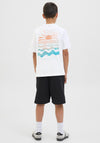 Jack & Jones Boys Summer Picture Short Sleeve Tee, Bright White