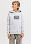Jack & Jones Boys Rain Long Sleeve Hoodie, Grey
