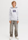 Jack & Jones Boys Rain Long Sleeve Hoodie, Grey