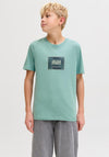Jack & Jones Boys Rain Short Sleeve Tee, Green