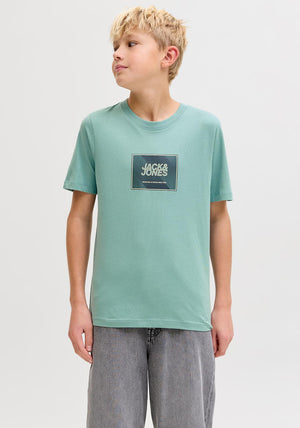 Jack & Jones Boys Rain Short Sleeve Tee, Green