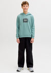 Jack & Jones Boys Rain Long Sleeve Hoodie, Green