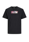 Jack & Jones Boys Summer Print Short Sleeve Tee, Black