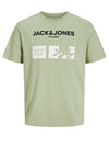 Jack & Jones Text Crew Neck T-Shirt, Desert Sage
