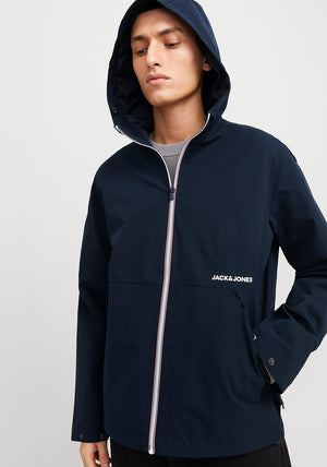 Jack & Jones Adam Water Resistant Hooded Jacket, Navy