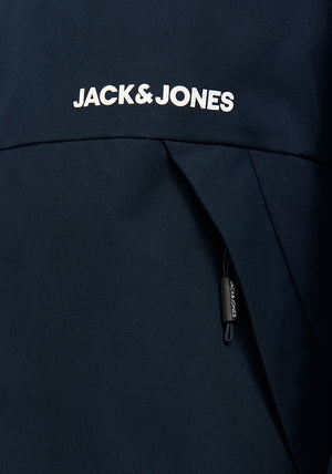 Jack & Jones Adam Water Resistant Hooded Jacket, Navy