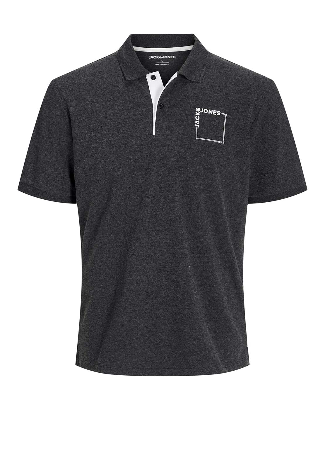 Jack & Jones Verner Polo Shirt, Black Melange